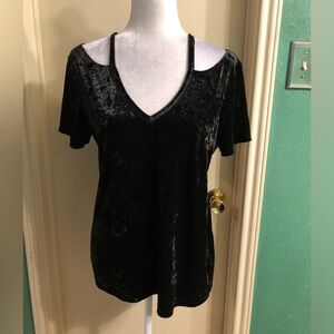 Sanctuary Cold Shoulder Velvet Top